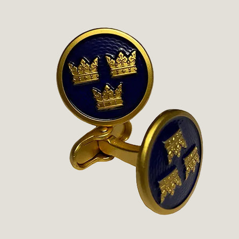 Manschettknapp m emalj, Tre kronor