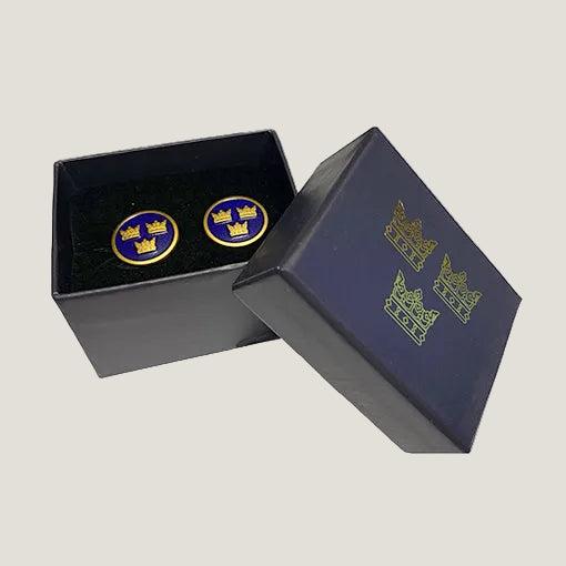 Manschettknapp m emalj, Tre kronor